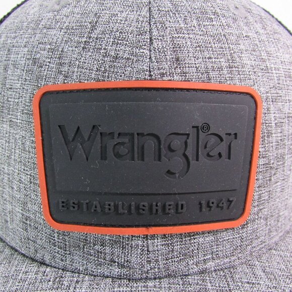 Wrangler Logo Patch Meshback Adjustable Snapback Cap Hat Charcoal WRA-MS17 - Picture 2 of 3
